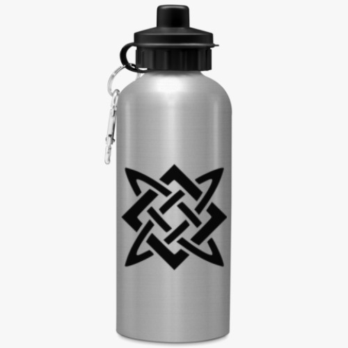 Бутылка с карабином (500 мл) с принтом Звезда Руси (Сварогов Квадрат)