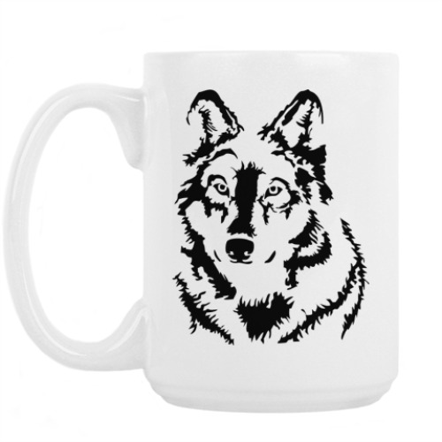 Кружка с принтом Белый волк
