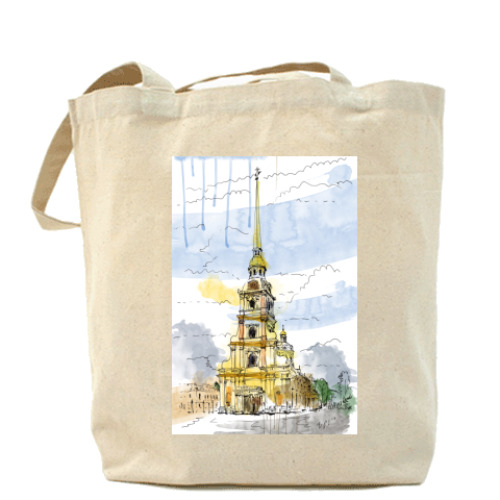 Сумка шоппер с принтом Петропавловская крепость