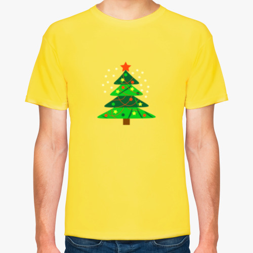 Футболка с принтом Новогодняя ёлка