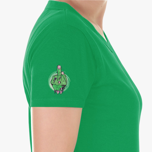 Женская футболка с принтом Средний палец мертвеца