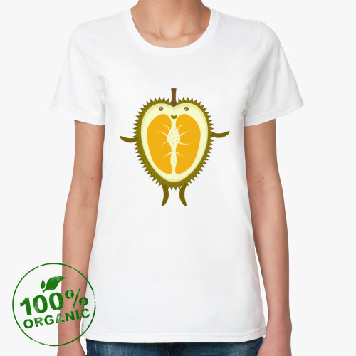 Женская футболка из органик-хлопка Фрукт Дуриан