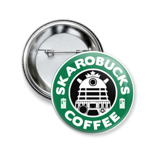 Значок 50мм Skaro Coffee DOCTOR WHO Dalek
