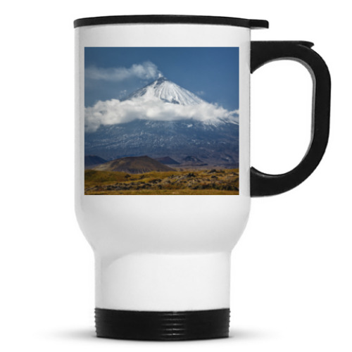Кружка-термос с принтом Ключевской вулкан, Камчатка