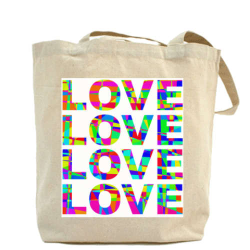 Сумка шоппер с принтом LOVE COLOR