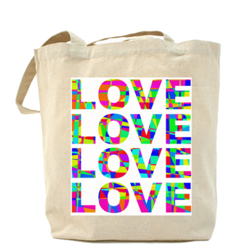 Сумка шоппер с принтом LOVE COLOR