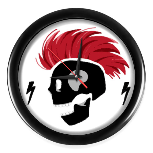 Настенные часы с принтом Панк