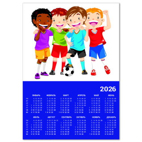 Календарь с принтом Футболисты
