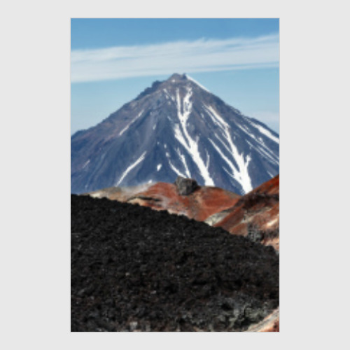 Постер Вулканы, летний пейзаж полуострова Камчатка