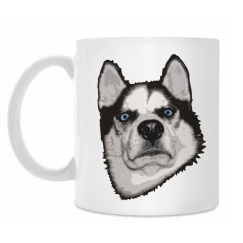 Кружка с принтом Суровый Хаски