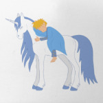 Спящий малыш на единороге