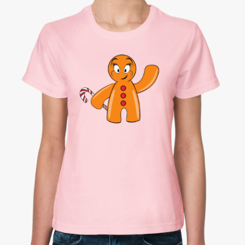 Женская футболка с принтом Пряничный человечек