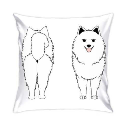 Подушка с принтом Два Самоеда