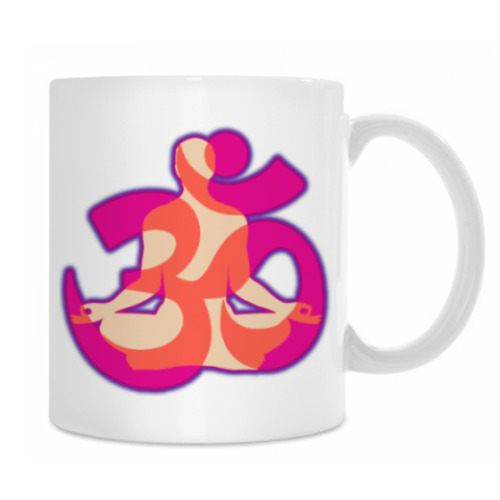 Кружка с принтом Парная йога с Ом