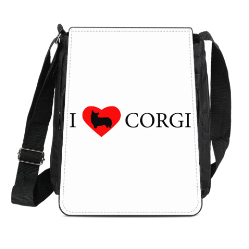 Сумка-планшет с принтом Корги В Сердце
