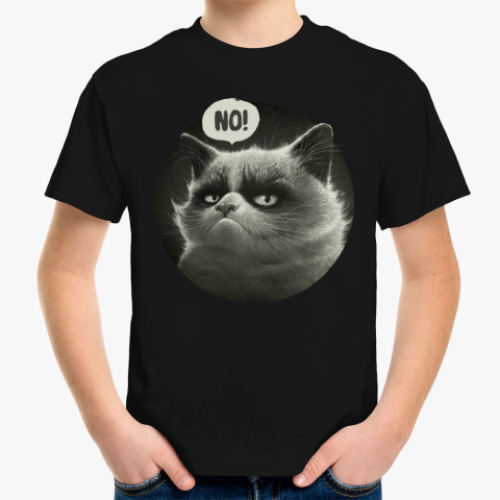 Детская футболка Кот Tard Grumpy Cat портрет