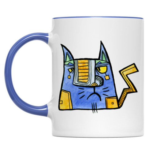 Кружка с принтом Кот Молния
