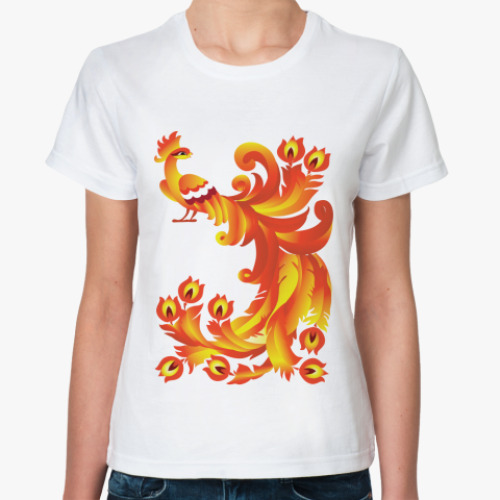 Классическая футболка с принтом Жар-птица