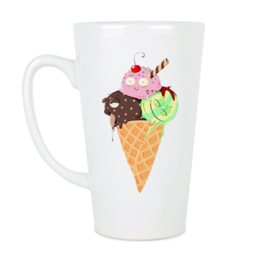 Чашка Латте с принтом Рожок Морожок