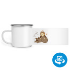 Кружка металлическая белая (круговая запечатка)