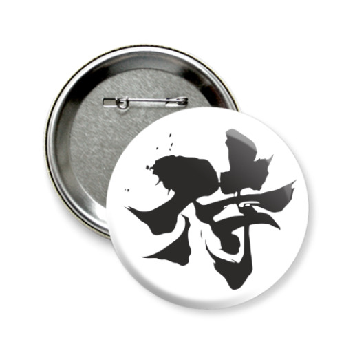 Значок 58мм с принтом Samurai (kanji)