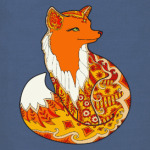 Изящная лиса зентангл