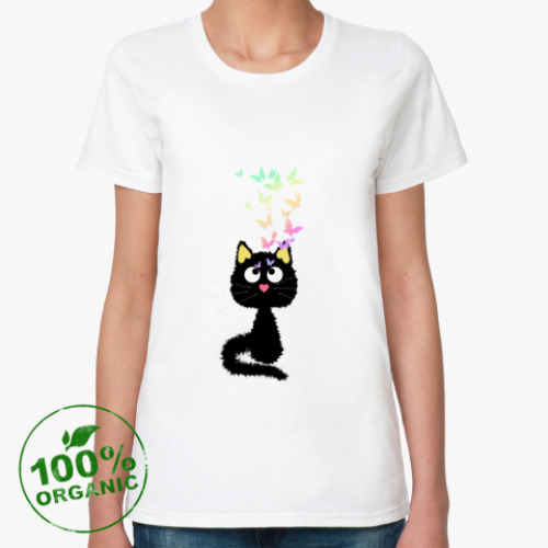 Женская футболка из органик-хлопка с принтом Нежность