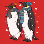 Новогодние пингвины в шапках