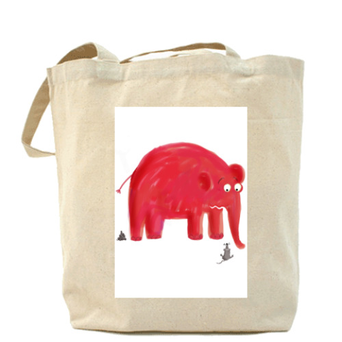 Сумка шоппер с принтом Красный слон