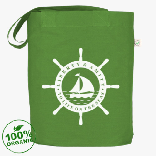 Сумка шоппер с принтом Море, штурвал. Liberty and mit