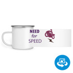 Кружка металлическая белая (круговая запечатка)