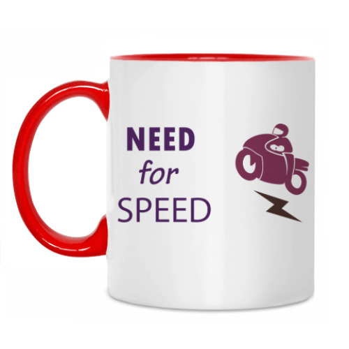 Кружка с принтом Не могу без скорости!