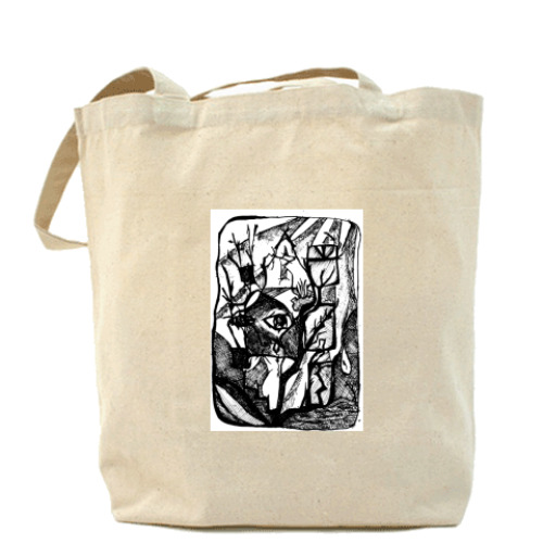 Сумка шоппер с принтом Печаль