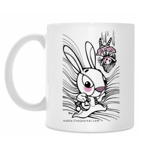 Кружка с принтом Белый кролик