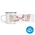 Кружка металлическая белая (круговая запечатка)