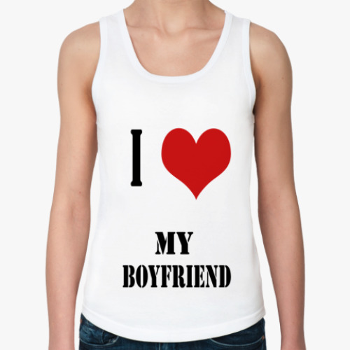 Женская майка с принтом I love my boyfriend