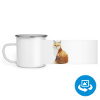 Кружка металлическая белая (круговая запечатка)