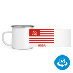 Кружка металлическая белая (круговая запечатка)