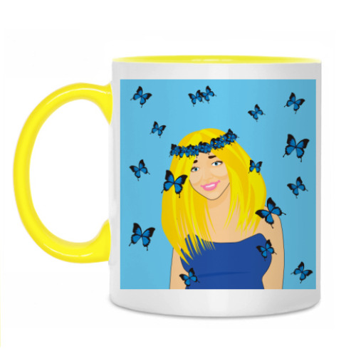 Кружка с принтом Девочка-весна