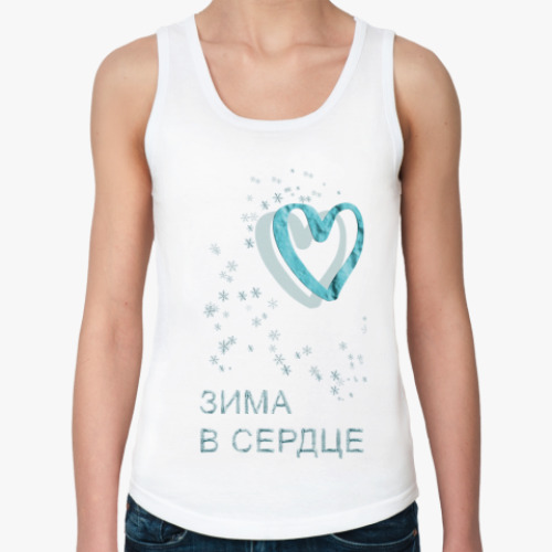 Женская майка Зима в сердце