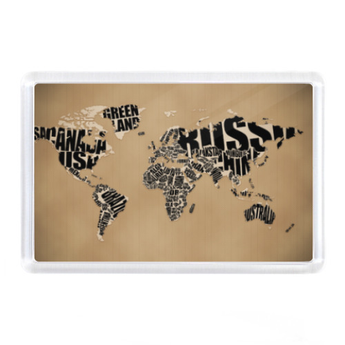 Магнит с принтом Карта Мира