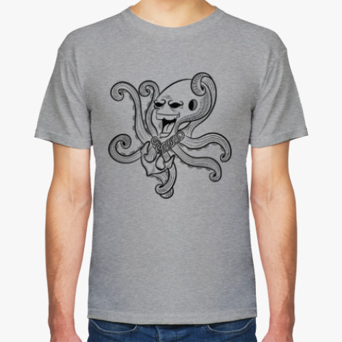 Футболка с принтом Крутой осьминог, гроза морей и океанов
