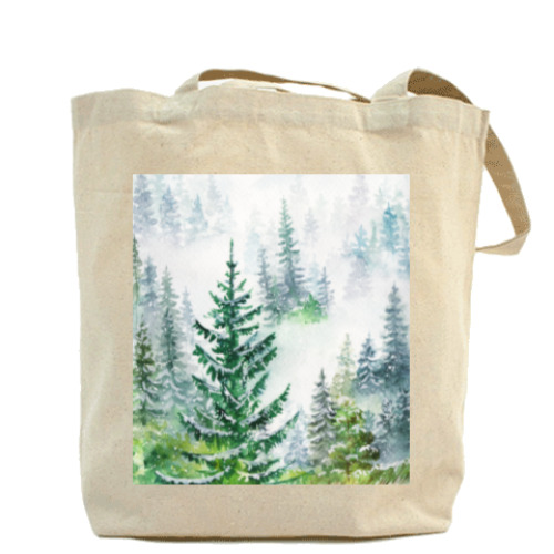 Сумка шоппер с принтом Снежный Тигр