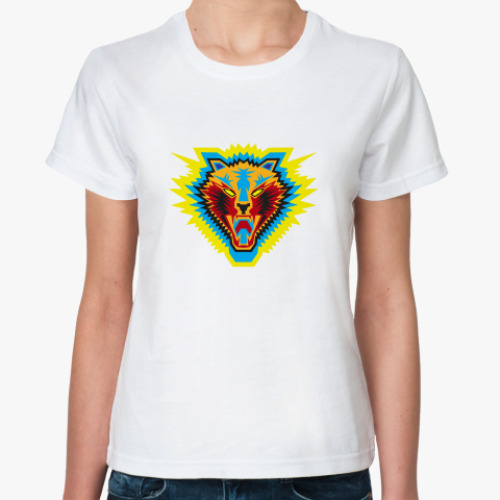 Классическая футболка с принтом  футболка Тигра