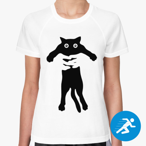 Женская спортивная футболка Кот