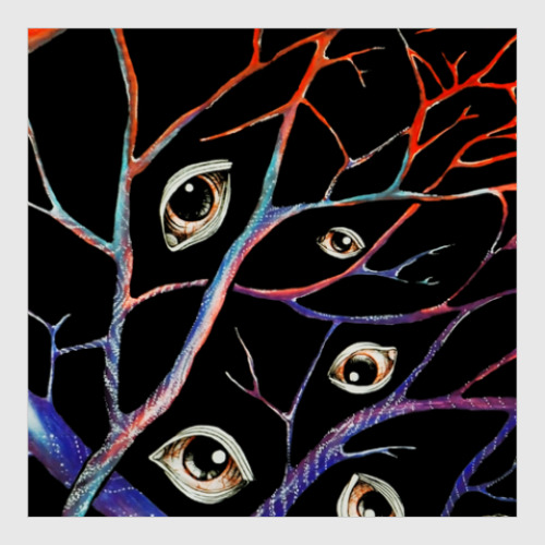 Постер Глаза, сюрреализм, вены, ветви