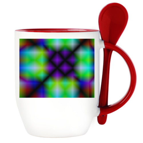 Кружка с ложкой с принтом Gradient background