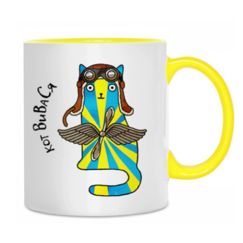 Кружка с принтом кот ВиВаСя  из серии 'Military cats'