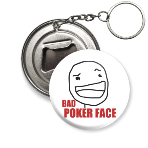 Брелок-открывашка Bad Poker face