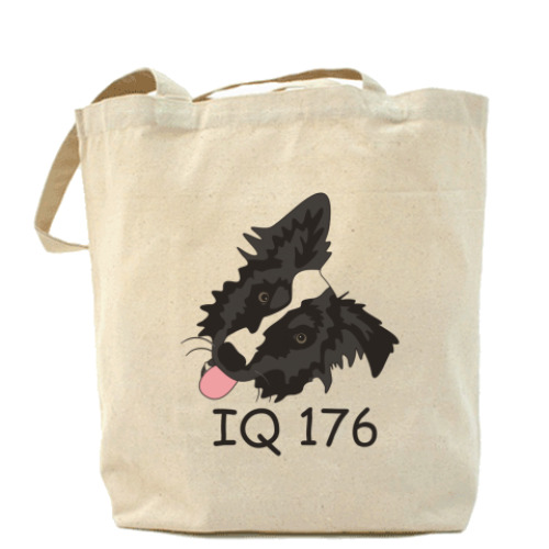 Сумка шоппер с принтом бордер колли